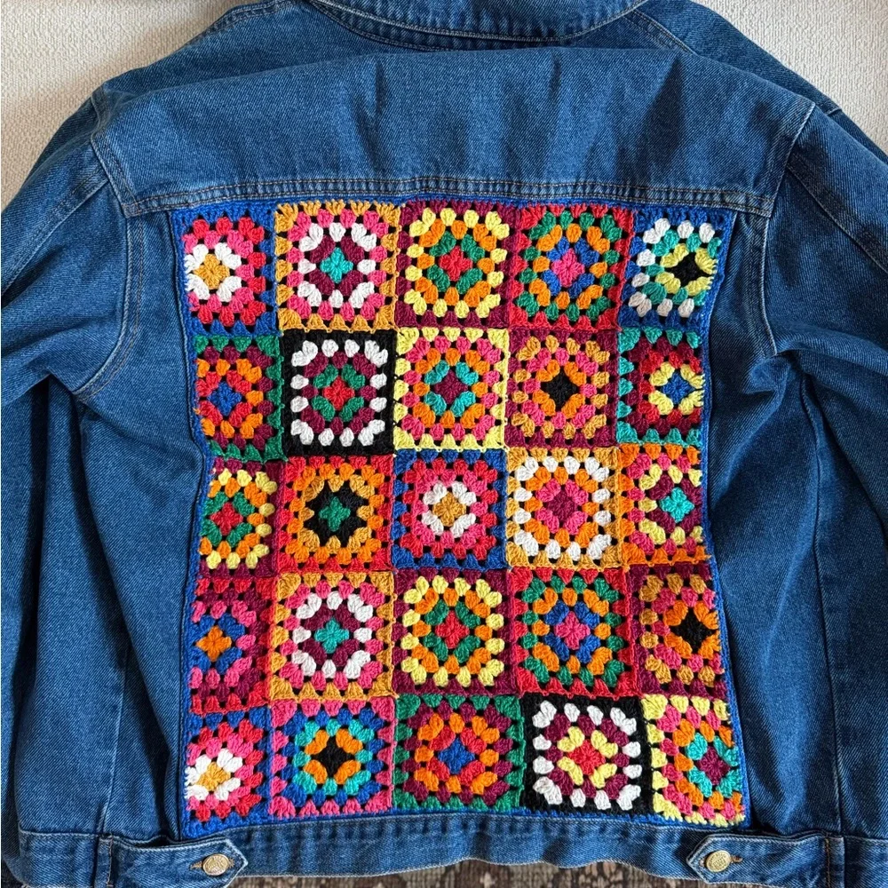 FARM Rio Multicolor Patchwork Jean Jacket - Picture 1 of 5